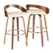Grotto - Barstool (Set of 2) - Walnut And Cream Faux Leather