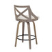 Charlotte - Farmhouse Counter Stool (Set of 2) - Light Gray Wood, Black Footrest