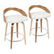 Grotto - Counter Stool With Swivel And White Faux Leather