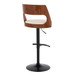 Cecina - Adjustable Barstool With Swivel And Rounded T Footrest (Set of 2) - Black Metal, Walnut Wood