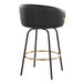 Claire - 26" Fixed-Height Counter Stool With Swivel And Round Gold Metal Footrest (Set of 2) - Black Metal Legs
