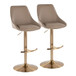 Diana - Adjustable Barstool With Rounded T Footrest (Set of 2) - Gold Metal