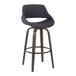 Fabrizzi - 30" Fixed-Height Barstool With Swivel And Round Black Metal Footrest (Set of 2) - Walnut Glazed Wood