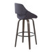 Fabrizzi - 30" Fixed-Height Barstool With Swivel And Round Black Metal Footrest (Set of 2) - Walnut Glazed Wood