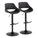 Fabrizzi - Adjustable Barstool With Rounded T Footrest (Set of 2) - Black Metal
