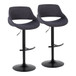 Fabrizzi - Adjustable Barstool With Rounded T Footrest (Set of 2) - Black Metal