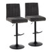 Hannah - Adjustable Barstool With Rounded T Footrest (Set of 2) - Black Metal
