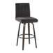 Hannah - Fixed-Height Barstool With Swivel And Round Black Metal Footrest (Set of 2) - Walnut Glazed Wood