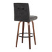 Hannah - 30" Fixed-Height Barstool With Swivel And Round Black Metal Footrest (Set of 2) - Walnut Wood
