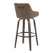 Hannah - 30" Fixed-Height Barstool With Swivel And Round Black Metal Footrest (Set of 2) - Walnut Glazed Wood