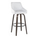 Hannah - 30" Fixed-Height Barstool With Swivel And Round Black Metal Footrest (Set of 2) - Walnut Glazed Wood