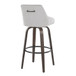 Hannah - 30" Fixed-Height Barstool With Swivel And Round Black Metal Footrest (Set of 2) - Walnut Glazed Wood