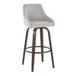 Hannah - 30" Fixed-Height Barstool With Swivel And Round Black Metal Footrest (Set of 2) - Walnut Glazed Wood