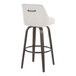 Hannah - 30" Fixed-Height Barstool With Swivel And Round Black Metal Footrest (Set of 2) - Walnut Glazed Wood