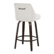 Hannah - 26" Fixed-Height Counter Stool With Swivel And Round Black Metal Footrest (Set of 2) - Walnut Glazed Wood