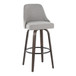 Marcel - 30" Fixed-Height Barstool With Swivel And Round Black Metal Footrest (Set of 2) - Walnut Glazed Wood