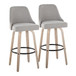 Marcel - 30" Fixed-Height Barstool With Swivel And Round Black Metal Footrest (Set of 2) - Whitewashed Wood