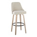 Marcel - 30" Fixed-Height Barstool With Swivel And Round Black Metal Footrest (Set of 2) - Whitewashed Wood