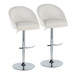 Matisse - Highback Adjustable Barstool With Rounded T Footrest (Set of 2) - Chrome Metal
