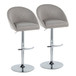 Matisse - Highback Adjustable Barstool With Rounded T Footrest (Set of 2) - Chrome Metal