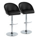 Matisse - Highback Adjustable Barstool With Rounded T Footrest (Set of 2) - Chrome Metal