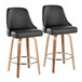 Marcel - 27" Fixed-Height Counter Stool With Black Faux Leather (Set of 2)