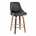 Marcel - 27" Fixed-Height Counter Stool With Black Faux Leather (Set of 2)