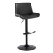 Santi - Upholstered Adjustable Barstool With Swivel And Rounded T Footrest (Set of 2) - Black Metal