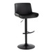 Santi - Upholstered Adjustable Barstool With Swivel And Rounded T Footrest (Set of 2) - Black Metal