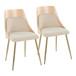 Anabelle - Dining / Accent Chair (Set of 2) - Gold Metal, Natural Wood