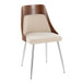 Anabelle - Dining / Accent Chair (Set of 2) - Chrome Metal, Walnut Wood
