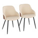 Bacci - Chair (Set of 2) - Black Metal, Walnut Wood
