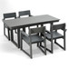 5 Piece Outdoor Dining Set, Table With Umbrella Hole And 4 Armrest Chairs