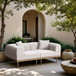 Laguna - 2 Piece Resilient Water Resistant Fabric 71" Upholstered Outdoor Patio Modular Loveseat