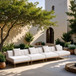 Laguna - 4 Piece 142" Upholstered Outdoor Patio Modular Armless Sofa