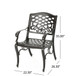 Luminea - Outdoor Aluminum Dining Chair With Scroll Design, Lattice Pattern And Cabriole Legs - Bronze