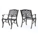 Luminea - Outdoor Aluminum Dining Chair With Scroll Design, Lattice Pattern And Cabriole Legs - Copper