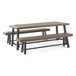Outdoor 3 Piece Picnic Dining Set - Gray / Rustic Metal