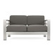 Outdoor Aluminum Loveseat With Cushion - Gray