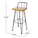 Outdoor Barstool With Angled Metal Legs - Brown