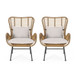 Modern Aesthetic Outdoor Rattan Accent Chair With Metal Legs