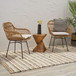 Outdoor Rattan Accent Chair With Metal Legs