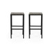 Outdoor Bar Stool With Slat Design And Metal Frame (Set of 2)