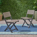 Bistro Foldable Chair With Wicker Backrest
