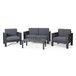 Acacia Wood Loveseat And Coffee Table Set With Cushions