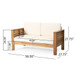 Acacia Wood Loveseat And Coffee Table Set With Cushions