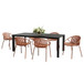 7 Piece Dining Set With Stackable Chairs