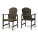 Outdoor Weather Resistant Acacia Wood Adirondack Dining Chairs (Set of 2)