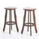 Primrose - Outdoor Acacia Wood Barstools With Foot Rest, (Set of 2) - Dark Brown