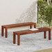 Acacia Wood Outdoor Bench With Beautiful Slat Paneling - Dark Brown